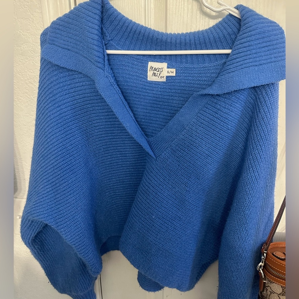 Princess Polly Vibrant Blue V-Neck Sweater
